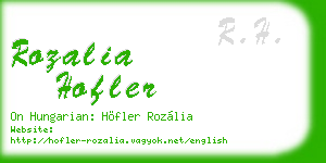 rozalia hofler business card