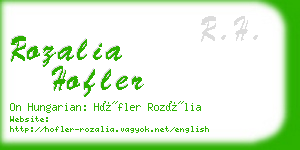 rozalia hofler business card